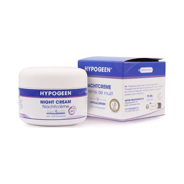 Hypogeen Nachtcrème 75ml – Hydraterende Crème Met Hyaluronzuur, Squalaan & Q10 – Voor Een Gladde En Stralende Huid – Vrij Van Parabenen, thumbnail