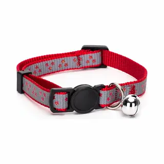 Nobleza Katten Halsband - Rood - Verstelbaar Tussen 20 / 30 Cm - Katten Halsband Met Veiligheidssluiting - Halsband Kat Met Belletje - Reflecterend -