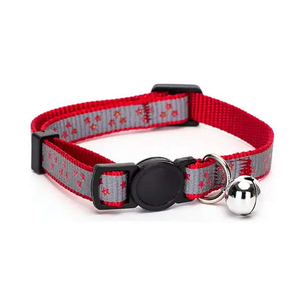 Nobleza Katten Halsband - Rood - Verstelbaar Tussen 20 / 30 Cm - Katten Halsband Met Veiligheidssluiting - Halsband Kat Met Belletje - Reflecterend - thumbnail