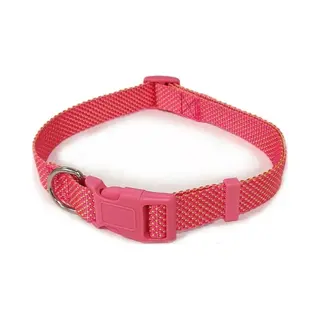 Nobleza Roze Hondenhalsband - Maat L - Verstelbaar 30 / 50 Cm - Klikhalsband Hond - Fluorescerende - Nylon - Roze