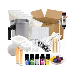 ZoeZo Design - Kaarsen Maken Starters Set - Xxl Set - Perfect Voor Beginners - Zelf Kaars Maken - Hobby En Creatief - Incl. Kubus Kaars Mal Groot En