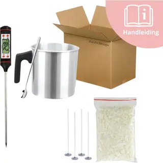 ZoeZo Design - Smeltpan Set - Perfect Voor Beginners - Zelf Kaarsen Maken - Hobby En Creatief - Incl. 250 Gram Soja Was - Candle Making Kit -