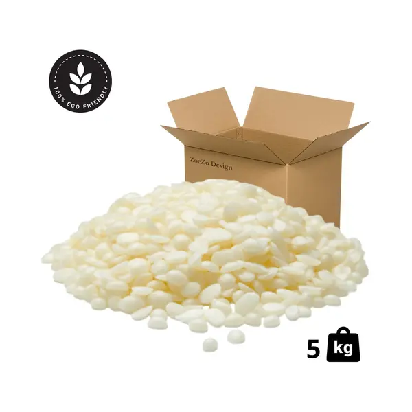 ZoeZo Design - Bijenwas - Wit - Bijenwas Korrels - 5 Kg - 100% Zuiver - Bijenwas Kaarsen - Kaarsen Maken - Bijenwas Wraps Maken - Lippenbalsem Maken - thumbnail