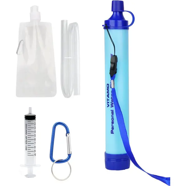 Vitamo™ Original Personal Water Filter Straw - Complete Set - Waterfilter Survival & Outdoor - Noodpakket Voor Thuis - Waterzuiveringsapparaat - thumbnail