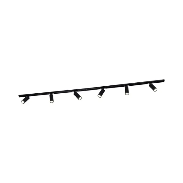 Ledvion - Track Lighting, 2m, 1-Phase, Without GU10 Light Source, Black, 6 Spotlights, Ceiling Lights, Gu10 Led Bulbs, Kitchen Lights Ceiling, thumbnail