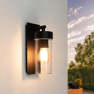 Ledvion - Industrielle Led Wandlampe, E27 Fassung, IP44, Schwarz, Außenlampe, Außenbeleuchtung, Gartenbeleuchtung