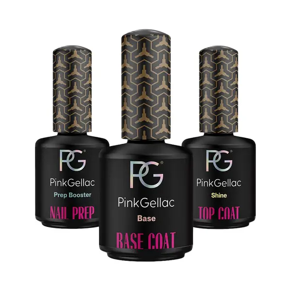 Pink Gellac Uv Nagellack Set - 3 Stück Basic Refill Set 3x 15 Ml - Base Und Top Coat Kit Mit Prep Booster Nail Prep - Made In Holland thumbnail