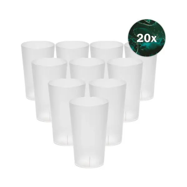 De Horeca Bazaar Hardcups - Kunststof Bekers - 25cl - Transparant - 20 Stuks thumbnail
