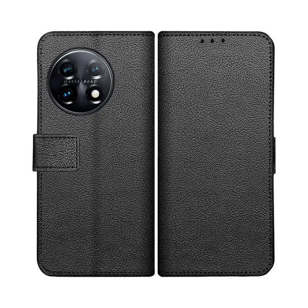 Just In Case Pu-leren Boekhoes Zwart OnePlus 11 (OnePlus 11), Smartphonehoes, Zwart thumbnail