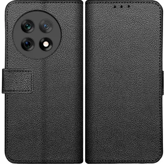 Cazy Hoesje Geschikt Voor OnePlus 13 Hoesje Met Pasjeshouder - Bookcase Classic - Zwart