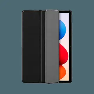 Just In Case Smart Tri-Fold Pu-Leder Book Hülle Schwarz Xiaomi Redmi Pad 2 Pro (Xiaomi Redmi Pad 2 Pro), Tablethoes, Zwart