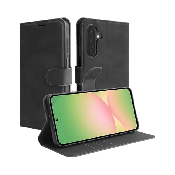 Cazy Hoesje Geschikt Voor Samsung Galaxy A57 Hoesje Met Pasjeshouder - Premium Bookcase - Zwart thumbnail