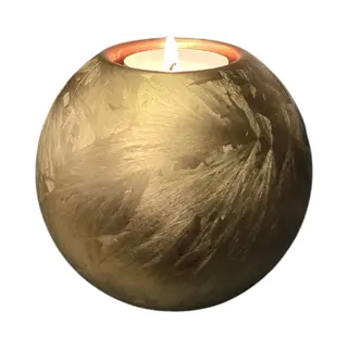 Mini Urne Mit Kerzenhalter | Elegante Urn Aus Glas Für Geliebte Menschen | Terroso Urne Hund Und Katze | 250 Ml Erinnerungsstück – Gold Frost