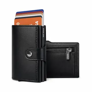 The Verge® Deluxe - Pasjeshouder Uitschuifbaar Met Rits- Kaarthouder - Pasjeshouder Mannen & Vrouwen - Rfid Creditcardhouder - Pashouder - 11 Pasjes