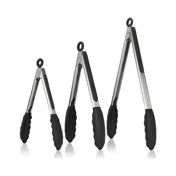 Keukentang Rvs 3 Delige Set - Serveertang - Bbq Tang - Barbecue Tang - Vleestang - Vis Tang - Grilltang - Saladetang - Keukentangen - Bbq Accessoires thumbnail