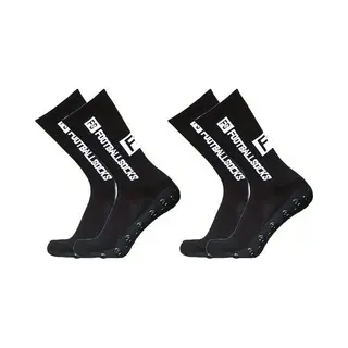 2-Pack Gripsokken Voetbal Zwart Sportsokken Anti-Blaren (Maat 39-44) - 2 Paar
