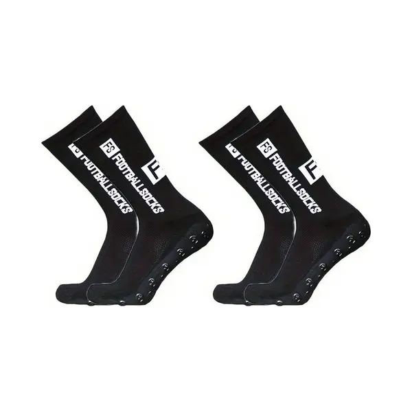 2-Pack Gripsokken Voetbal Zwart Sportsokken Anti-Blaren (Maat 39-44) - 2 Paar thumbnail