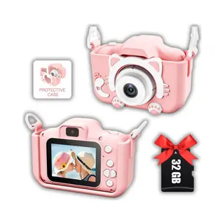 Jor Quality Digitale Kindercamera - Hd 1080p 20 Megapixel - Inclusief 32GB Micro Sd Kaart - Roze
