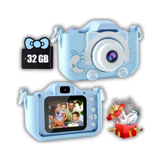 Jor Quality Digitale Kindercamera - Hd 20 Megapixel - Inclusief 32GB Micro Sd Kaart - Blauw