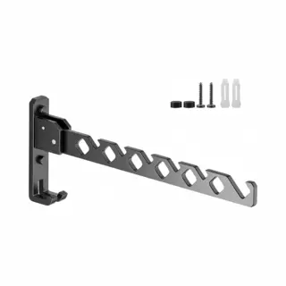 Maxora - Kledinghaak - Inklapbaar - Antraciet - 35 Cm - Muurbevestiging - Wandhaak - Kapstok - Kledinghanger- Droogrek