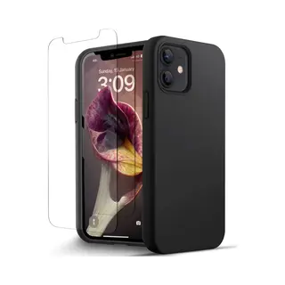 Nuvex Hoesje Geschikt Voor IPhone 12 / 12 Pro Zwart Telefoonhoesje Case Met Screenprotector