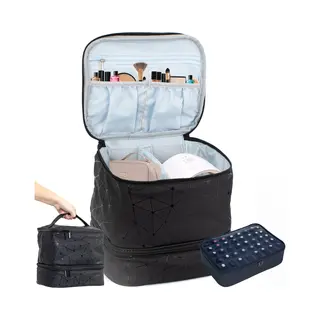 Wikoo® Nagellak Organizer Koffer – Beautycase - Make Up Tas – 24x24x21cm – Verstelbare Vakken - Reisformaat – Nagelkoffer – Waterdicht –