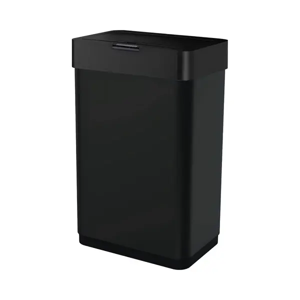 Five Stars® Mülleimer Mit Sensor - 2x30 Liter - 2 Fächer - Edelstahl - Küche - Schwarz thumbnail