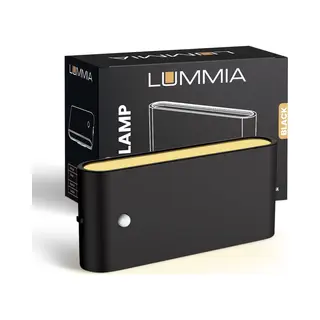 Lummia® Stekkerlamp - Bewegingssensor Lamp Binnen - Nachtlampje Stopcontact - Stekkerspot - Warm Licht - Abs-Kunststof - 11.2 X 5.2 Cm - Zwart