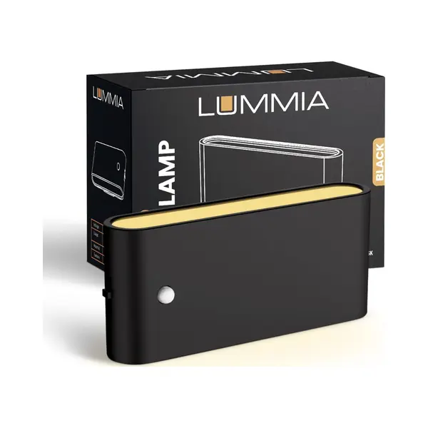 Lummia® Stekkerlamp - Bewegingssensor Lamp Binnen - Nachtlampje Stopcontact - Stekkerspot - Warm Licht - Abs-Kunststof - 11.2 X 5.2 Cm - Zwart thumbnail