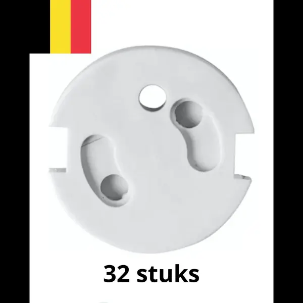 Jubilife Stopcontactbeveiliging - 32 Stuks - Geschikt Voor België - Met Aarding - Stopcontactbeschermers - Zelfklevend - Type E - Veiligheid - Baby-proof - thumbnail
