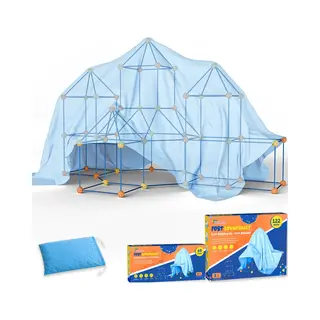 Tiny Thinkers Fort Bouwpakket Megabundel Met 191 Onderdelen - Incl. Opbergzak & E-book - Constructiespeelgoed - Speeltent - Educatief Speelgoed - Bouwspeelgoed -