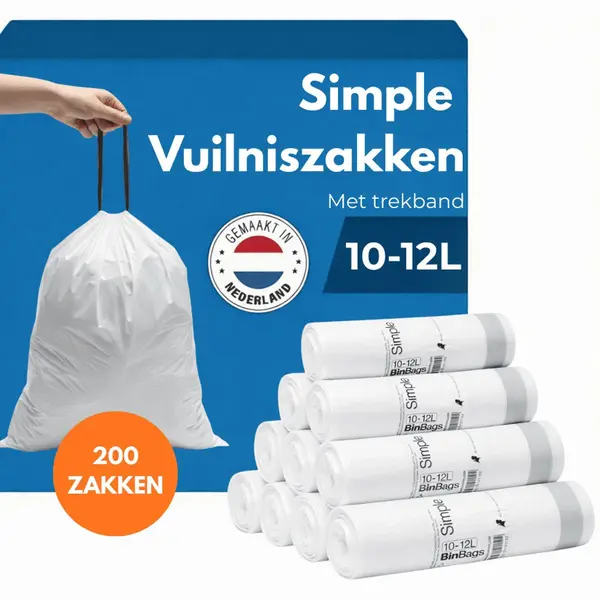 Simple Vuilniszakken 10-12 Liter - 10 Rollen X 20 Stuks - Geschikt Voor Code X Brabantia - Brabantia Vuilniszakken X - 10-12L - Afvalzakken 10 Liter - thumbnail