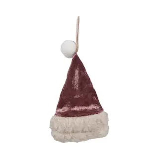 Clayre & Eef Kersthanger Kerstmuts 13 Cm Roze Synthetisch