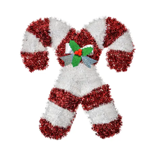 Clayre & Eef Weihnachtsdekoration Zuckerstange 32x3x36 Cm Rot Weiß Kunststoff thumbnail