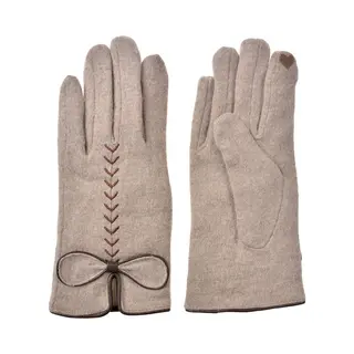 Clayre & Eef Handschoenen Winter 9x23 Cm Beige Polyester