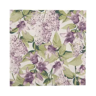 Clayre & Eef Servetten Papier Set Van 20 33x33 Cm Wit Paars Papier Bloemen