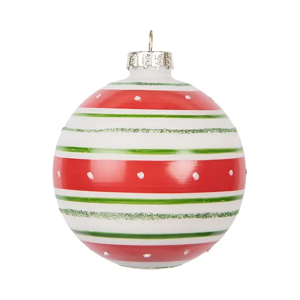 Clayre & Eef Kerstbal Overig Ø 8x8 Cm Rood Glas Kerstballen thumbnail