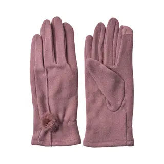 Clayre & Eef Handschoenen Winter 9x23 Cm Paars Polyester