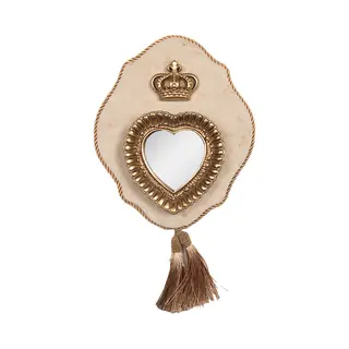 Clayre & Eef Spiegel 19x3x22 Cm Beige Kunststof