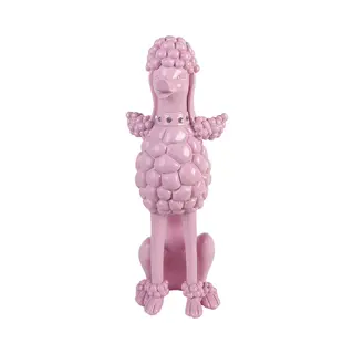 Clayre & Eef Decoratie Beeld Hond Poedel 13x17x33 Cm Roze Kunststof