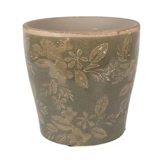 Clayre & Eef Bloempot Ø 14x13 Cm Groen Keramiek