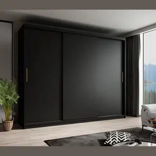 Meubella - Kledingkast Mandalin - Zwart - 250 Cm