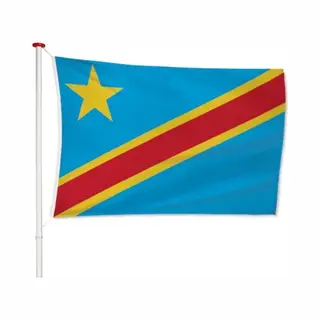 *** Grote Congolese Vlag 90x150cm - Vlag Congo Drc - Van Heble® ***