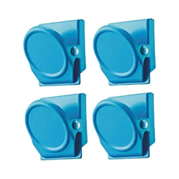 *** 4 X Magneetclip, Whiteboardmagneet, Whiteboard Magneet, Koelkastmagneet, Klembordmagneet, Koelkastmagneten, Blauw, Magnetisch - Van Heble® *** thumbnail