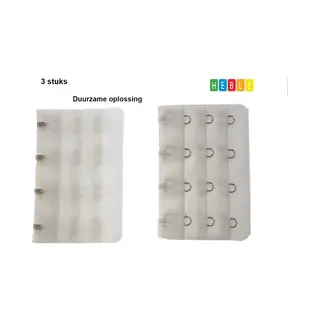 *** 3 Bh Verlengstukken - 4 Haaks Wit - Beha Verlenger - Zwangerschap - Van Heble® ***