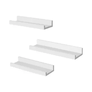 Mazazu Mira Home - Wandplanken - Wandplank - Boekenplank - Fotolijstplank - Set Van 3 - Wit - 10x38x5