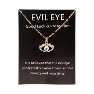 Bixorp Luck Gouden Dames Ketting Met Oog - "Evil Eye" - 45/50cm - Cadeau Voor Vrouw - Goudkleurig