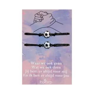 Bixorp Friends Ek Voetbal 2024 Vriendschapsarmbandjes Voor 2 - Goudkleurig/Zilverkleurig - Bff Armband Voor Twee