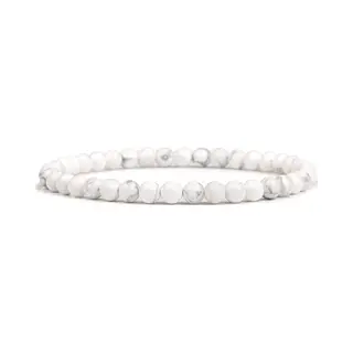 Bixorp Gems Howliet Edelsteen Armband 4mm - Natuursteen Kralenarmband - Spiritueel Cadeau - 18cm