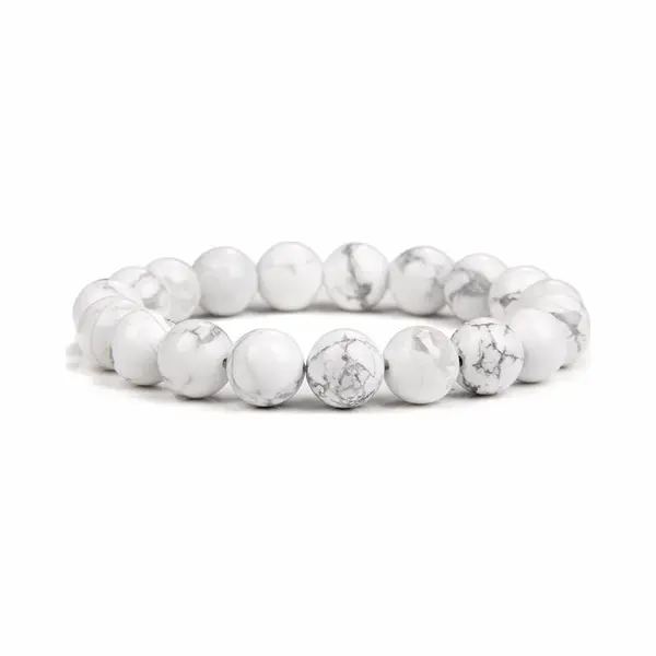 Bixorp Gems Howliet Edelsteen Armband 10mm - Natuursteen Kralenarmband - Spiritueel Cadeau - 18cm thumbnail